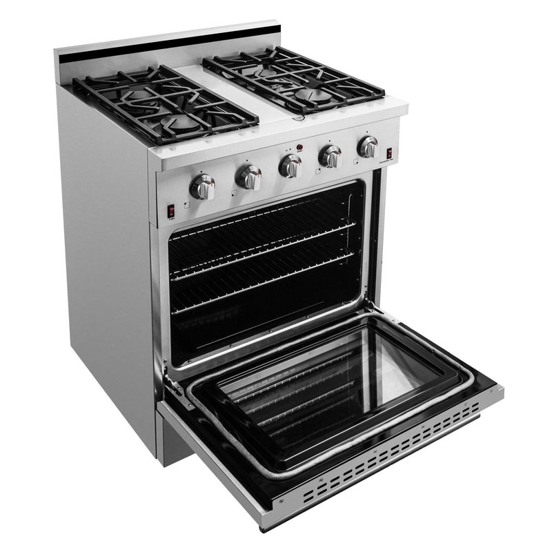NXR Entree Bundle 48 in. 7.2 cu.ft. Pro-Style Liquid Propane GAS Range Convection Oven and Hood in Stainless Steel and Gold