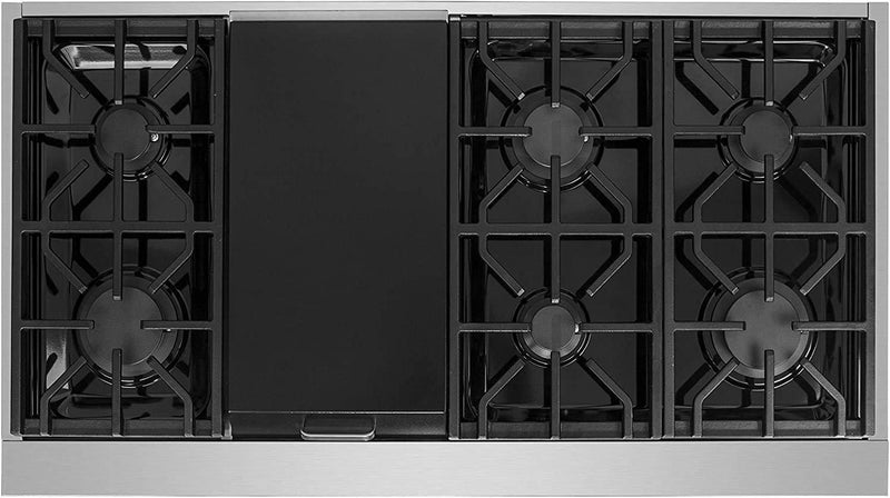 NXR 48” Cooktop with Griddle - 6 Sealed Burners Sealed Burners in Stainless Steel (SCT4811) Rangetops NXR 