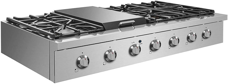 NXR 48” Cooktop with Griddle - 6 Sealed Burners Sealed Burners in Stainless Steel (SCT4811) Rangetops NXR 