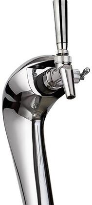 Chrome beer tap with lever, detailed faucet head and mounting stem