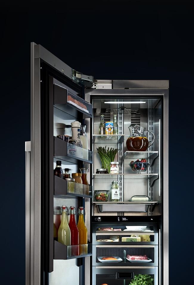 Perlick 24" Built-In Upright Counter Depth Refrigerator Set with Door Panel in Stainless Steel, Toe Kick, and Pro Handle Refrigerators Perlick 