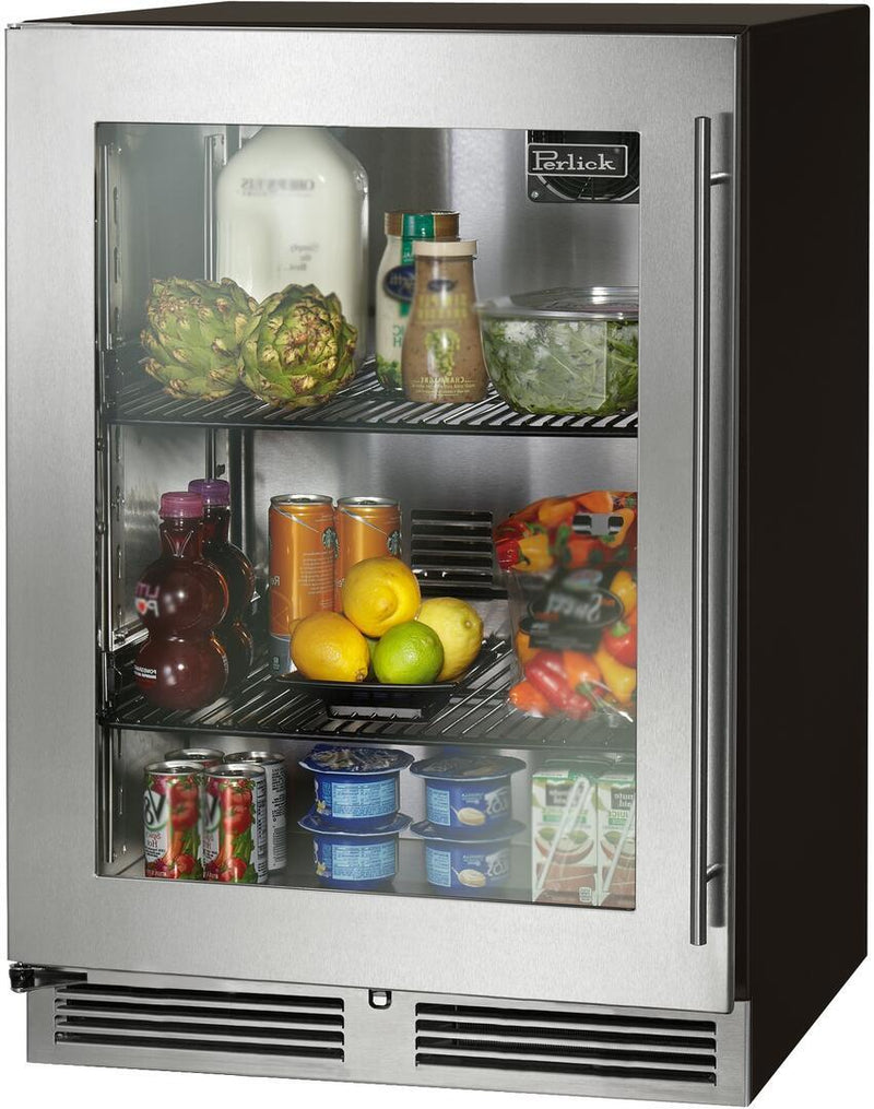 Perlick C Series 24" Built-In Counter Depth Compact Refrigerator with 5.2 cu. ft. Capacity in Stainless Steel (HC24RB-4-3L) Beverage Centers Perlick 