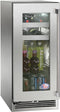 Perlick Signature Series 15-Inch Outdoor 2.8 cu. ft. Capacity Built-In Glass Door Beverage Center with 2.8 cu. ft. Capacity in Stainless Steel with Glass Door (HP15BO-4-3L & HP15BO-4-3R)