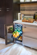 Perlick Signature Series 15" Outdoor Built-In Counter Depth Compact Refrigerator with 2.8 cu. ft. Capacity, Panel Ready with Glass Door, Left Hinge (HP15RO-4-4L) Refrigerators Perlick 