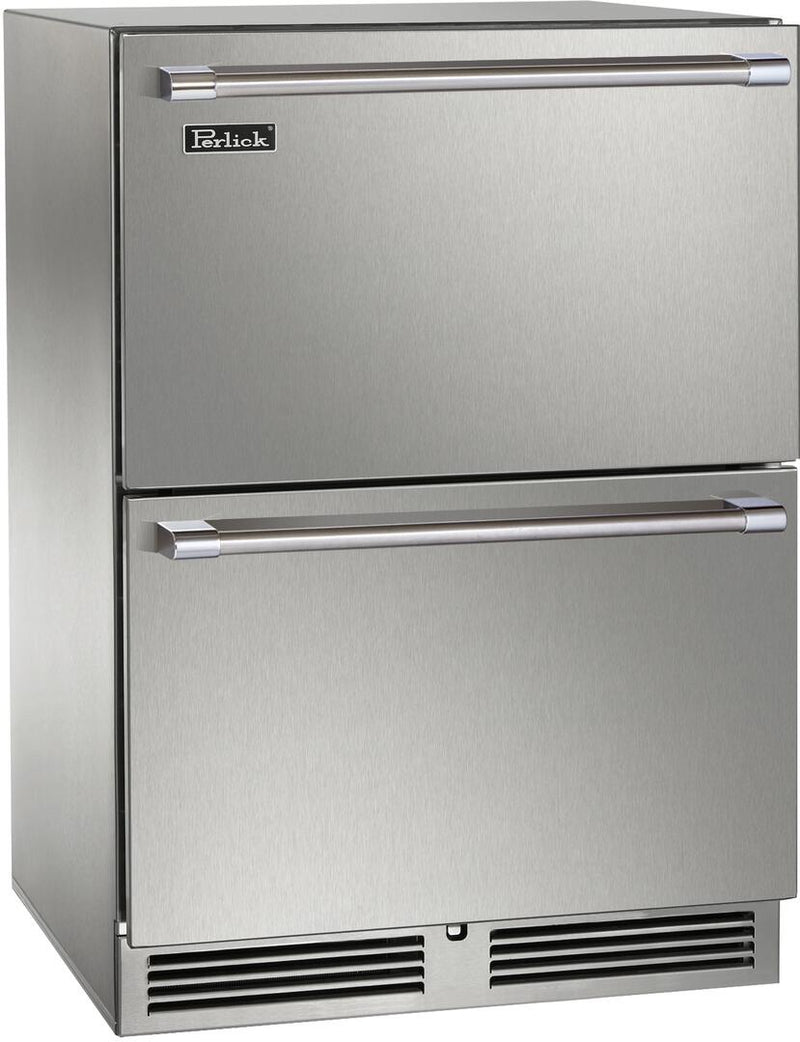 Perlick Signature Series 24" Built-In Counter Depth Drawer Refrigerator with 5 cu. ft. Capacity in Stainless Steel (HP24ZS-4-5) Beverage Centers Perlick 