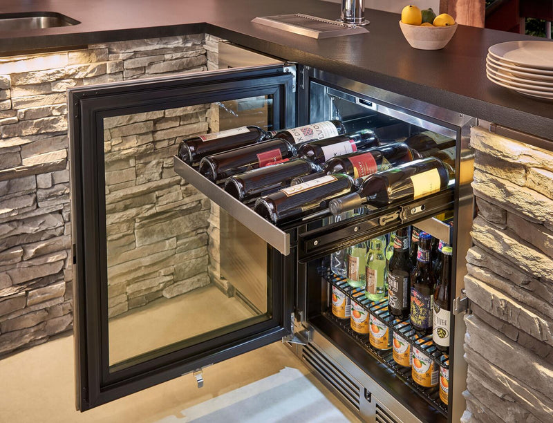 Perlick Signature Series 24" Built-In Dual Zone Wine Cooler with 32 Bottle Capacity in Stainless Steel with Glass Door, Left Hinge (HP24DS-4-3L) Wine Coolers Perlick 