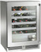 Perlick Signature Series 24-Inch Built-In Single Zone Wine Cooler with 45 Bottle Capacity in Stainless Steel with Glass Door (HP24WS-4-3L & HP24WS-4-3R)