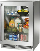 Perlick Signature Series 24" Outdoor Built-In Counter Depth Compact Refrigerator with 5.2 cu. ft. Capacity in Stainless Steel and Glass Door (HP24RO-4-3L & HP24RO-4-3R) Refrigerators Perlick No Right 