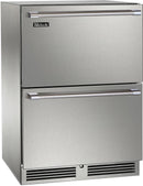 Perlick Signature Series 24" Outdoor Built-In Counter Depth Drawer Refrigerator with 5 cu. ft Capacity in Stainless Steel (HP24ZO-4-5) Beverage Centers Perlick 