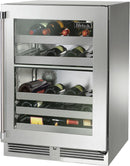 Perlick Signature Series 24" Outdoor Built-In Dual Zone Wine Cooler with 32 Bottle Capacity in Stainless Steel with Glass Door (HP24DO-4-3L & HP24DO-4-3R) Wine Coolers Perlick No Right 