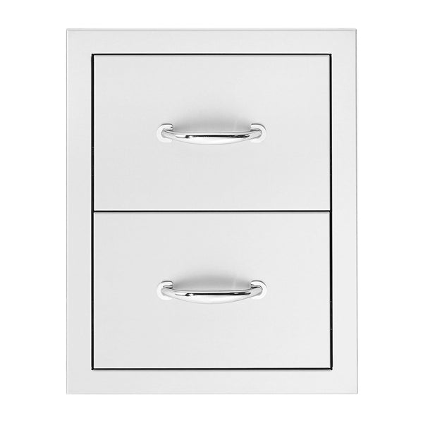 Summerset 15-Inch Stainless Steel Masonry Double Access Drawer (SSDR2-17M)