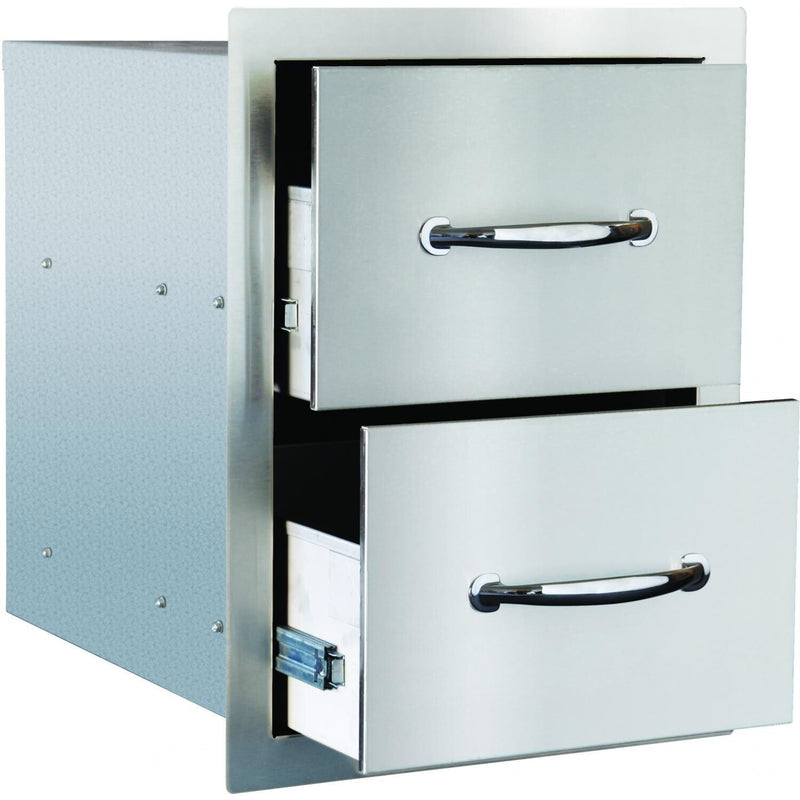 Summerset 15" Stainless Steel Flush Mount Double Access Drawer (SSDR2-17) Home Outlet Direct 