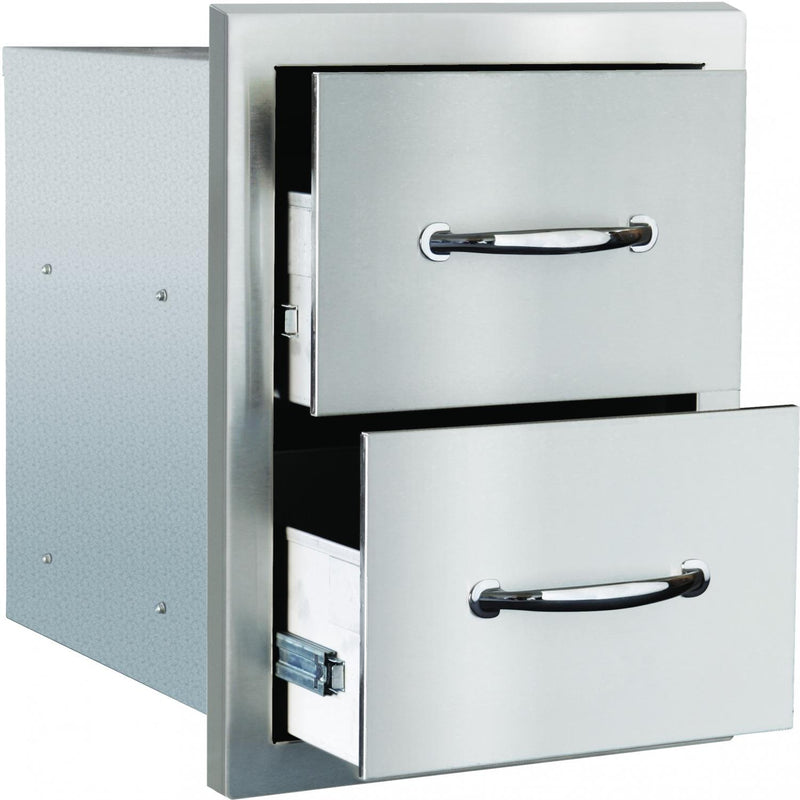 Summerset 15" Stainless Steel Masonry Double Access Drawer (SSDR2-17M) Home Outlet Direct 