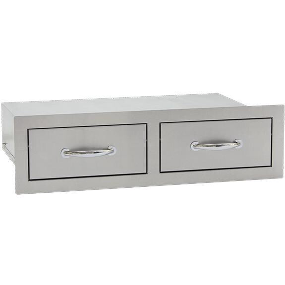 Summerset 30" Stainless Steel Flush Mount Horizontal Double Access Drawer (SSDR2-32H) Home Outlet Direct 