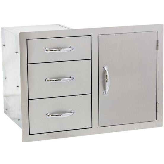 Summerset 33" Stainless Steel Flush Mount Access Door & Triple Drawer Combo (SSDC3-33) Home Outlet Direct 