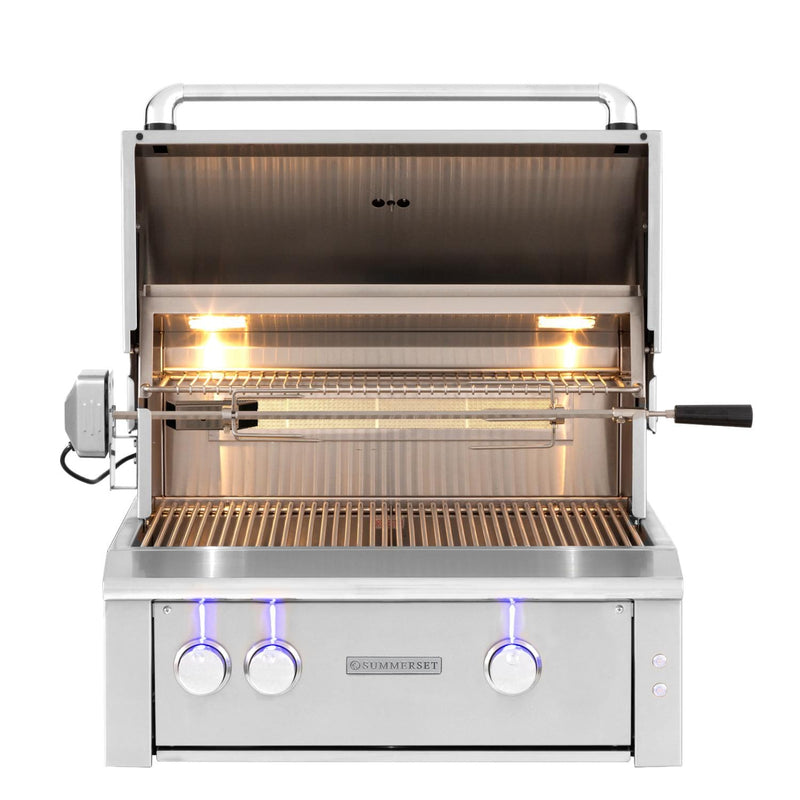 Summerset Alturi 30" 2-Burner Built-In Natural Gas Grill With Stainless Steel Burners & Rotisserie (ALT30T-NG) Home Outlet Direct 