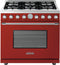 Superiore Deco 36-Inch Gas Freestanding Range in Red Matte with Chrome Trim (RD361GCR_C_)
