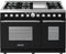 Superiore Deco 48-Inch Dual Fuel Double Oven Freestanding Range in Black Matte with Chrome Trim (RD482SCN_C_)