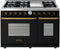 Superiore Deco 48-Inch Gas Double Oven Freestanding Range in Black Matte with Bronze Trim (RD482GCN_B_)