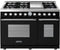 Superiore Deco 48-Inch Gas Double Oven Freestanding Range in Black Matte with Chrome Trim (RD482GCN_C_)