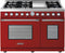 Superiore Deco 48-Inch Gas Double Oven Freestanding Range in Red Matte with Chrome Trim (RD482GCR_C_)