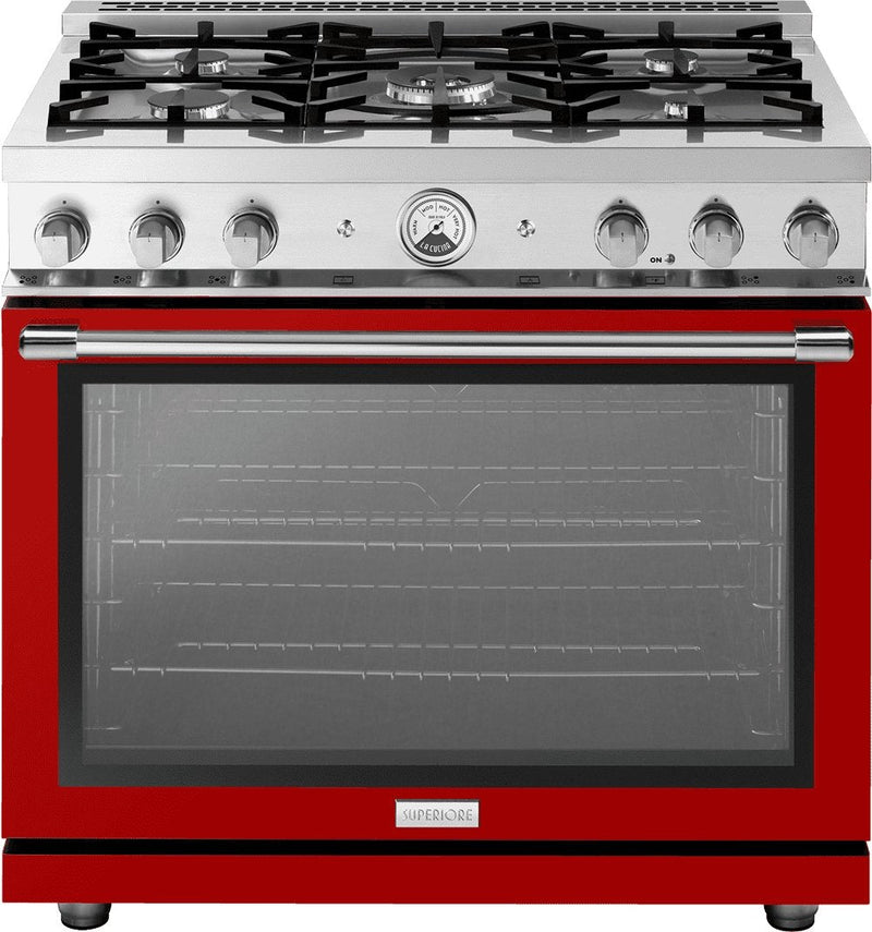 Superiore La Cucina 36" Gas Freestanding Range in High Glossy Red (RL361GPR_S_) Ranges Superiore 