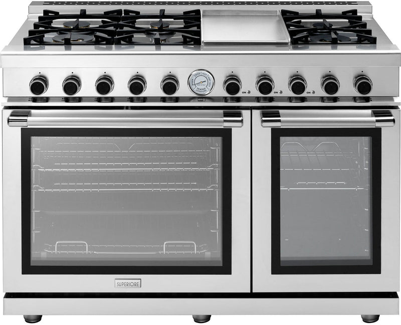 Superiore Next 48" Gas Double Oven Freestanding Range in Stainless Steel (RN482GPS_S_) Ranges Superiore 