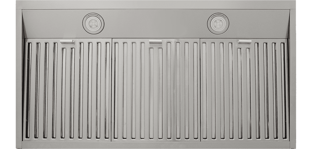 Stainless steel hood vent grille with vertical louvers