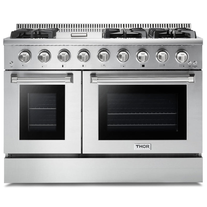 Thor Kitchen 2-Piece Pro Appliance Package - 48" Gas Range & Premium Hood in Stainless Steel Appliance Package Thor Kitchen 