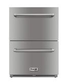 Thor Kitchen 24" 5.4 cu. ft. Built-in Indoor/Outdoor Undercounter Double Drawer Refrigerator in Stainless Steel (TRF2401U) Refrigerators Thor Kitchen 