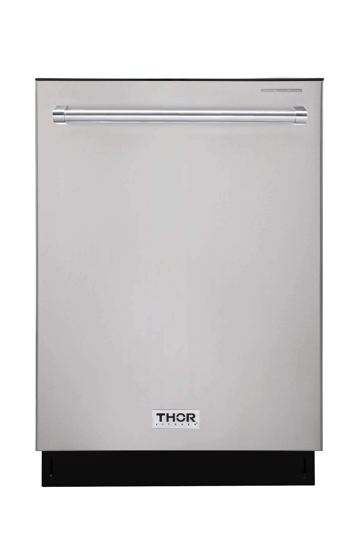 Stainless steel dishwasher with front door and THOR logo