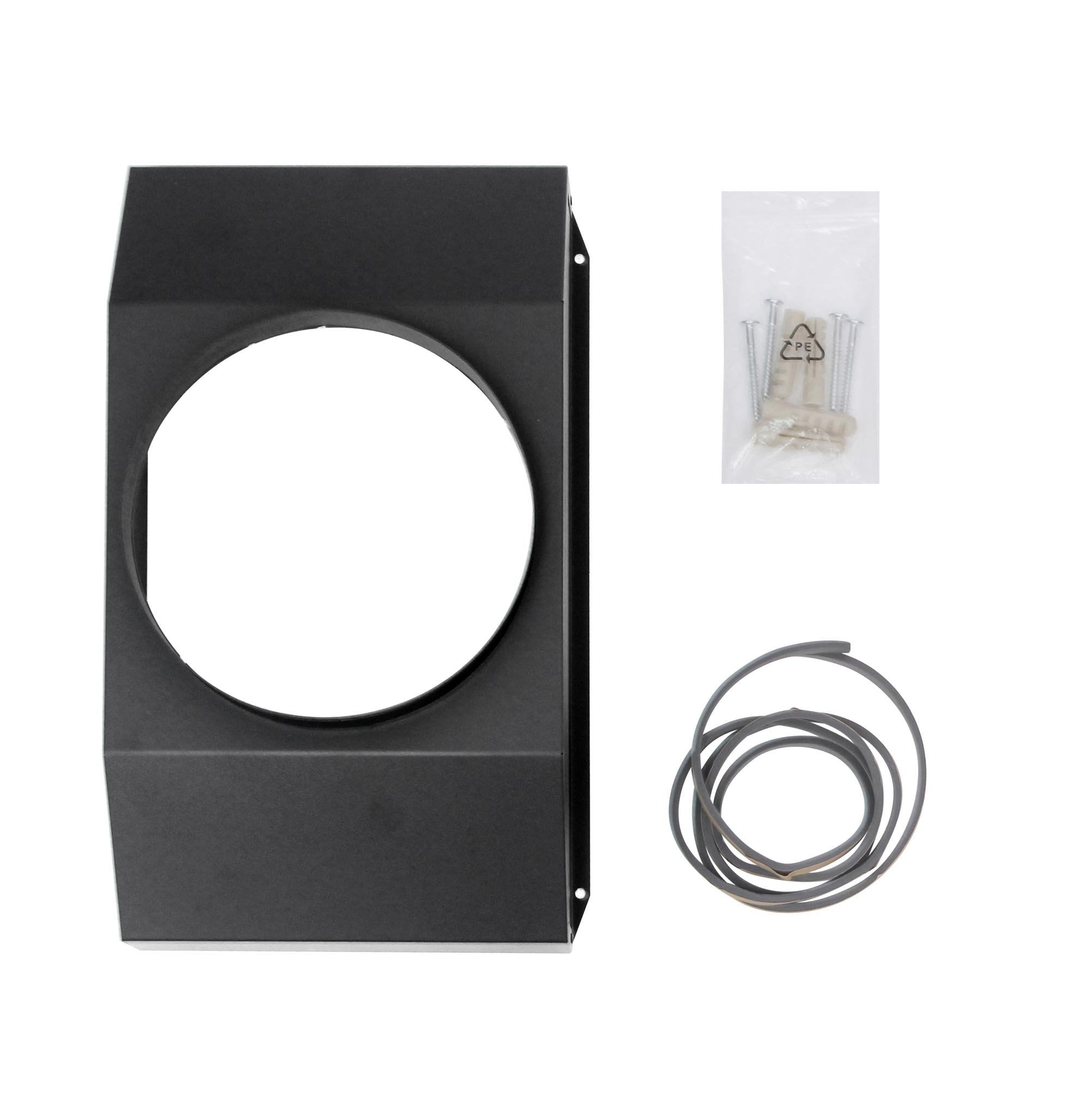 Electric range installation bracket with circular opening and wiring harness