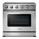Thor Kitchen 4-Piece Appliance Package - 36" Electric Range, French Door Refrigerator, Under Cabinet Hood, and Dishwasher in Stainless Steel Appliance Package Thor Kitchen 