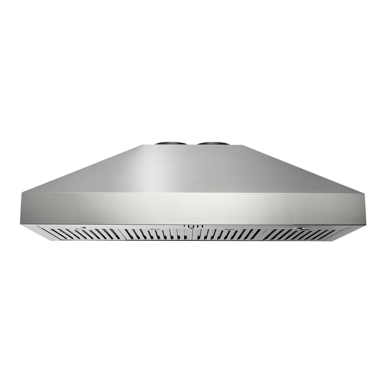 Stainless ducted range hood with vent grille underside
