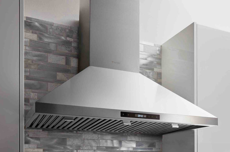 Thor Kitchen 5-Piece Pro Appliance Package - 36" Cooktop, Wall Oven, Wall Mount Hood, Dishwasher & Refrigerator with Water Dispenser in Stainless Steel Appliance Package Thor Kitchen 