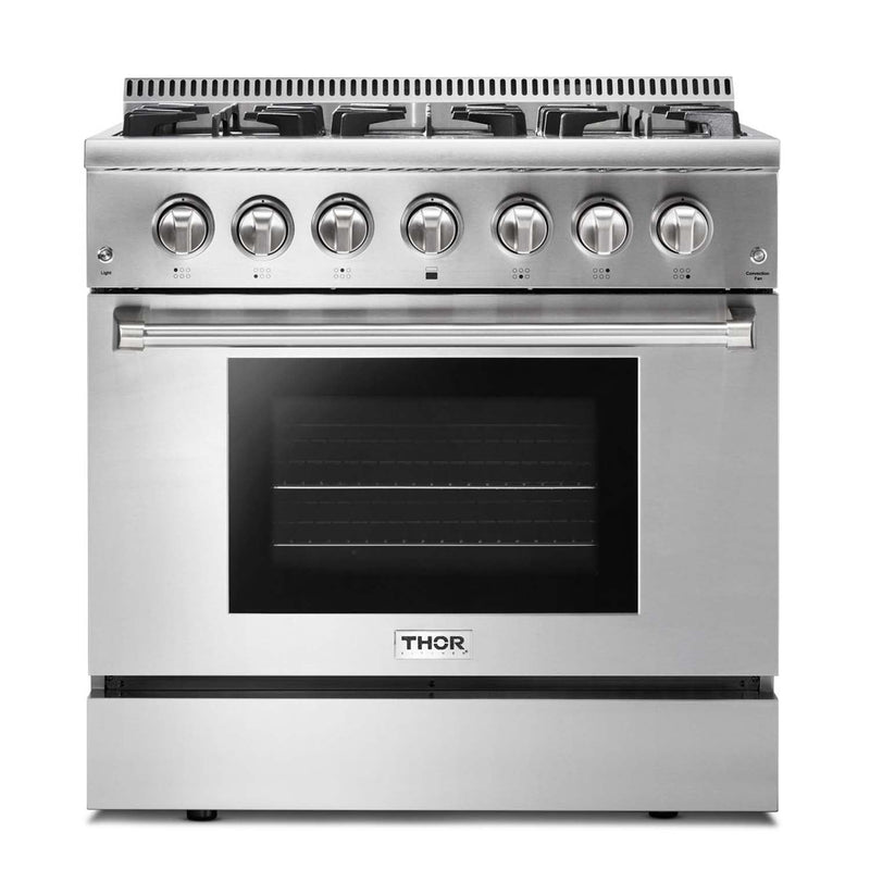 Thor Kitchen 5-Piece Appliance Package - 36-Inch Gas Range, Under Cabinet  Range Hood, Refrigerator, Dishwasher, and Microwave in Stainless Steel in  2023