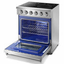 Thor Kitchen 6-Piece Appliance Package - 30-Inch Electric Range, Refrigerator with Water Dispenser, Wall Mount Hood, Dishwasher, Microwave Drawer, & Wine Cooler in Stainless Steel Appliance Package Thor Kitchen 