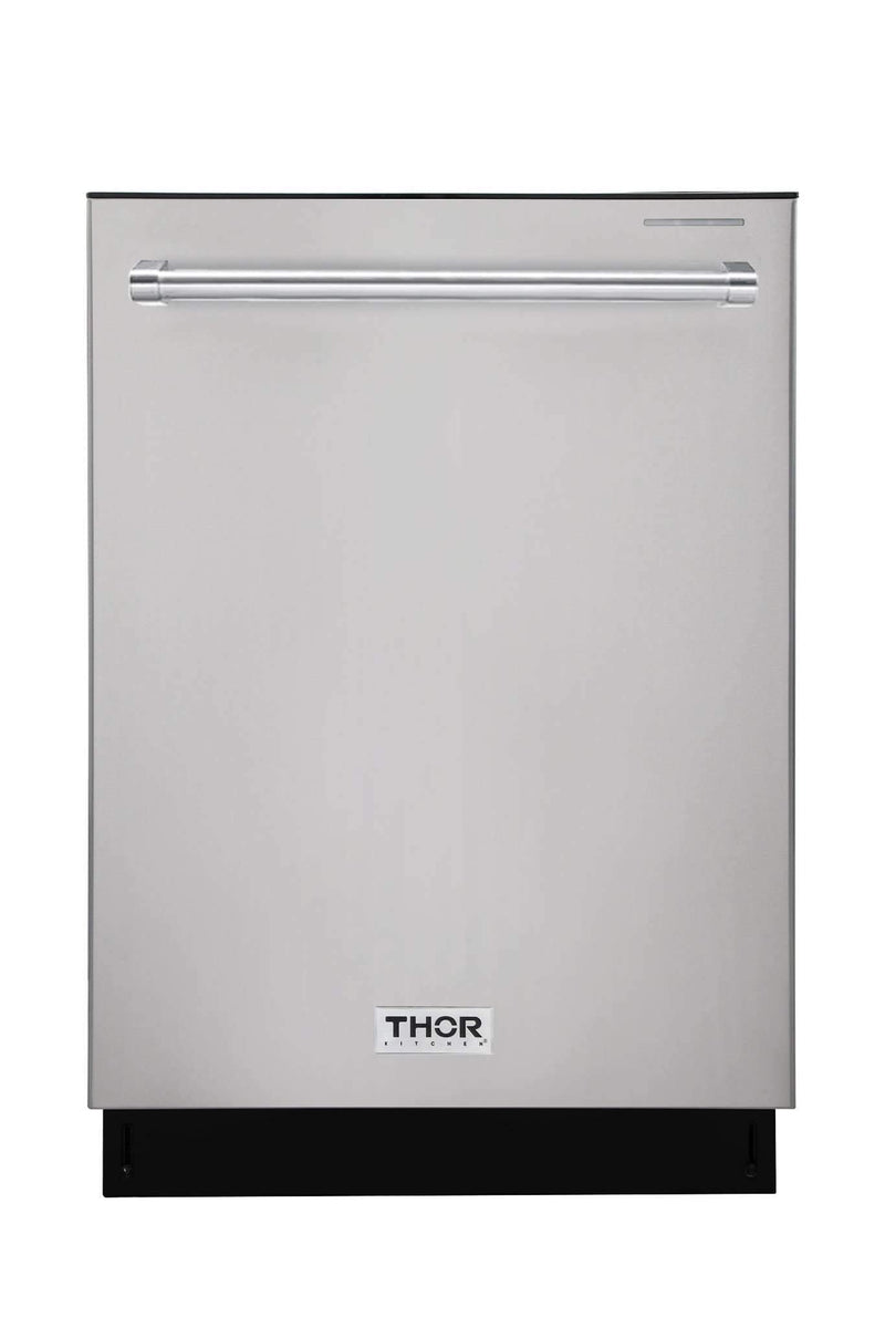 Thor Kitchen 6-Piece Pro Appliance Package - 36" Rangetop, Wall Oven, Wall Mount Hood, Refrigerator, Dishwasher, & Microwave in Stainless Steel Appliance Package Thor Kitchen 