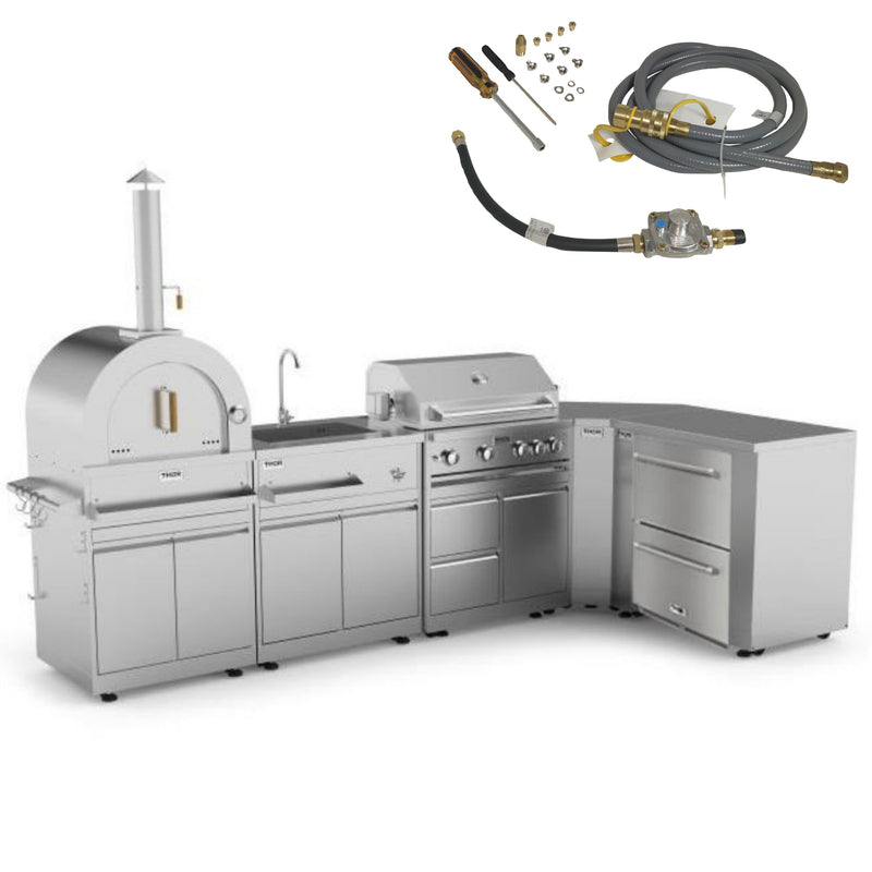 Thor Kitchen Outdoor Kitchen Grill Package Grill Packages Thor Kitchen Refrigerator Drawer Natural Gas (Conversion Kit) 