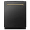 ZLINE Autograph Edition 24-Inch 3rd Rack Top Touch Control  Dishwasher in Black Stainless Steel with Champagne Bronze Handle, 45 dBa (DWMTZ-BS-24-CB)