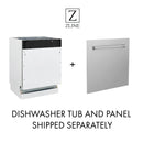 ZLINE 3-Piece Appliance Package - 30-Inch Dual Fuel Range with Brass Burners, Convertible Wall Mount Hood, and 3-Rack Dishwasher in Black Stainless Steel (3KP-RABRH30-DWV)