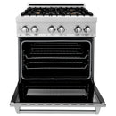 ZLINE 30-inch Legacy Series Dual Fuel Range with Gas Brass Burner Cooktop, Griddle and 4.0 Cu. Ft. Electric Oven in Fingerprint Resistant Stainless (RAS-SN-BR-GR-30)