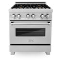 ZLINE 30-inch Legacy Series Dual Fuel Range with Gas Brass Burner Cooktop, Griddle and 4.0 Cu. Ft. Electric Oven in Fingerprint Resistant Stainless (RAS-SN-BR-GR-30)