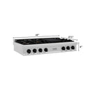 ZLINE Autograph Edition 48-Inch Porcelain Rangetop with 7 Gas Burners in Satin Stainless Steel and Matte Black Accents (RTSZ-48-MB)