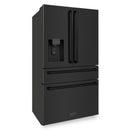 ZLINE 36-Inch 21.6 cu. ft Freestanding French Door Refrigerator with Water and Ice Dispenser in Fingerprint Resistant Black Stainless Steel (RFM-W-36-BS)