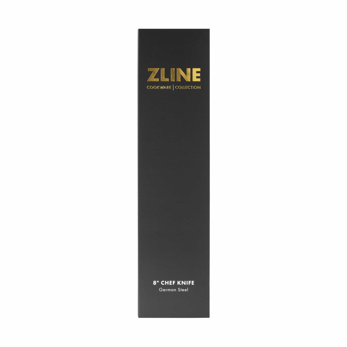 ZLINE boxed 8-inch chef’s knife, German steel packaging sleeve