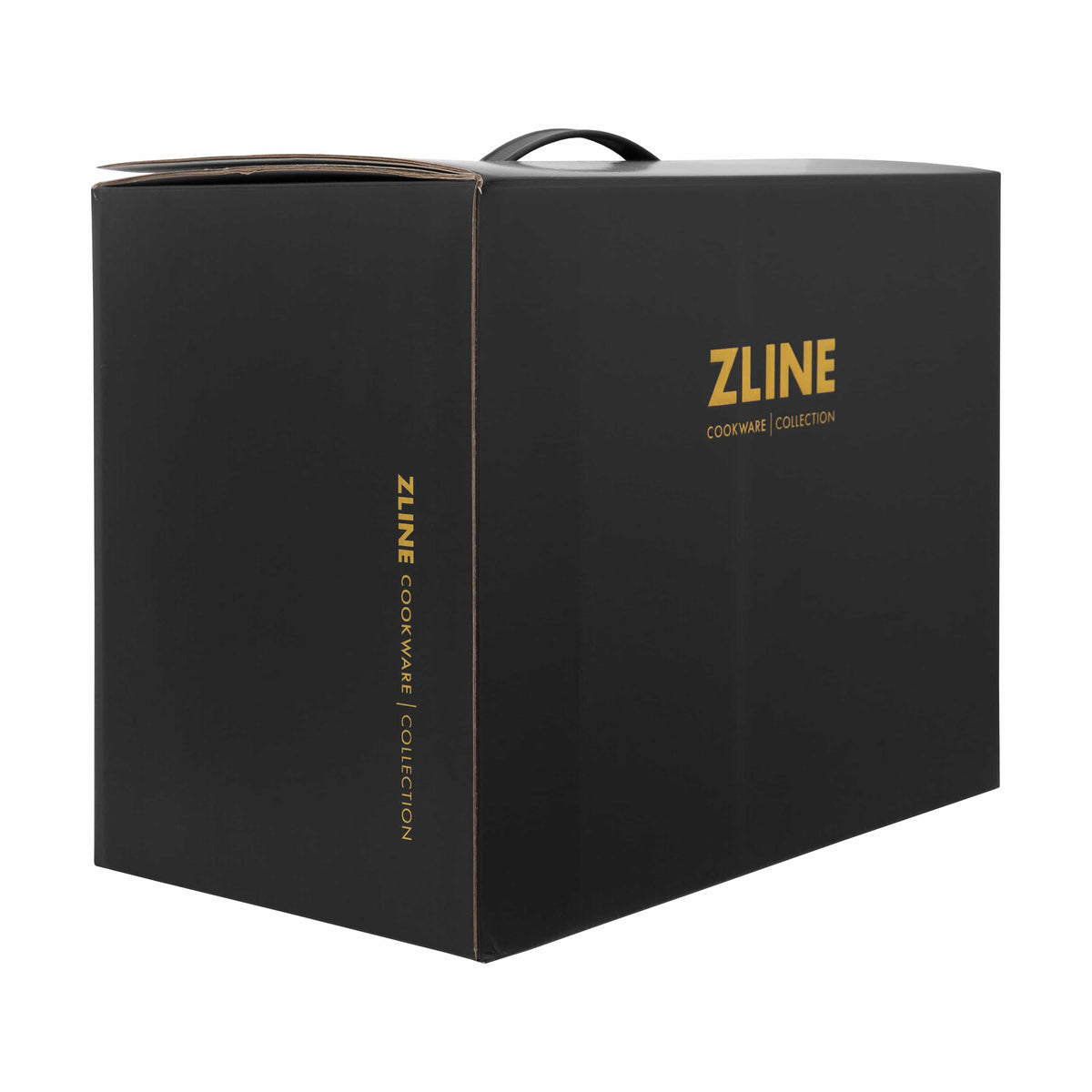 ZLINE black knife block set box with top handle and vertical gold text