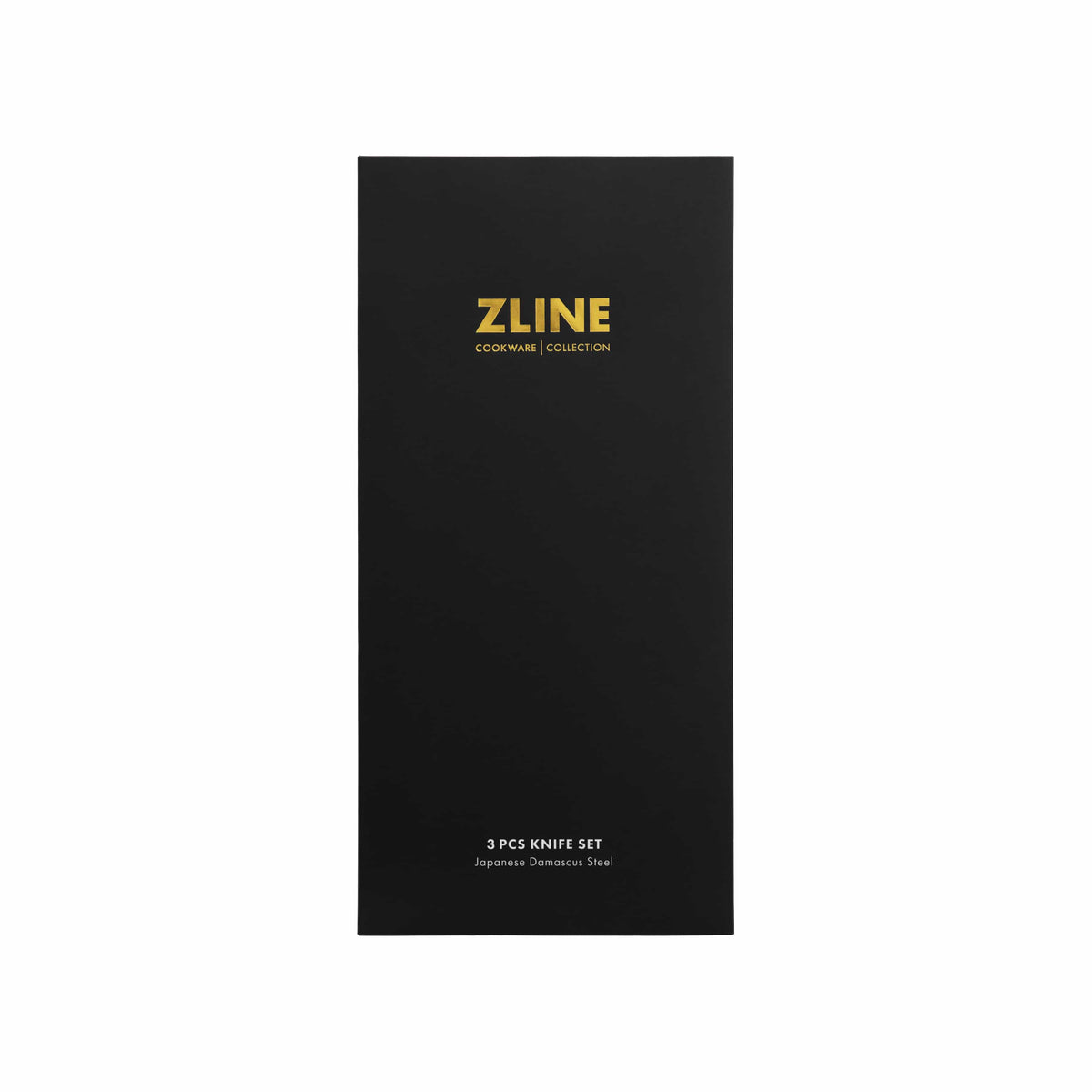 Black ZLINE 3-piece knife set box with gold logo and product text
