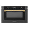 ZLINE Autograph Edition 24-Inch 1.2 cu. ft. Built-in Microwave Drawer in Black Stainless Steel with Gold Accents (MWDZ-1-BS-H-G)