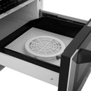 ZLINE Autograph Edition 24-Inch 1.2 cu. ft. Built-in Microwave Drawer with a Traditional Handle in Stainless Steel and Matte Black Accents (MWDZ-1-H-MB)